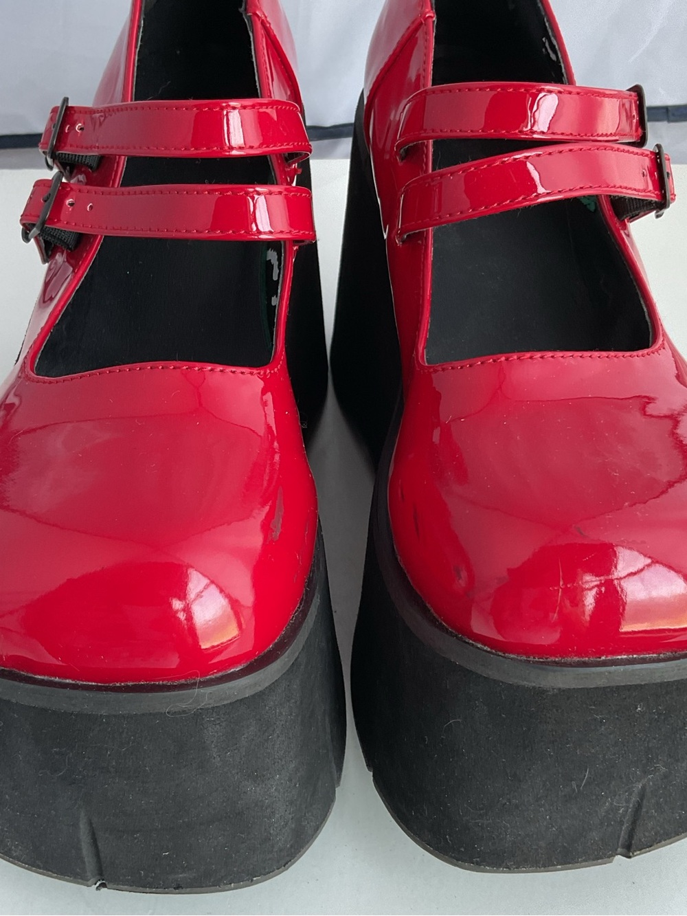 Demonia Kera-08 5" Platform Gothic Punk Red Mary Janes Shoe Women's Size 11 - Picture 4 of 16